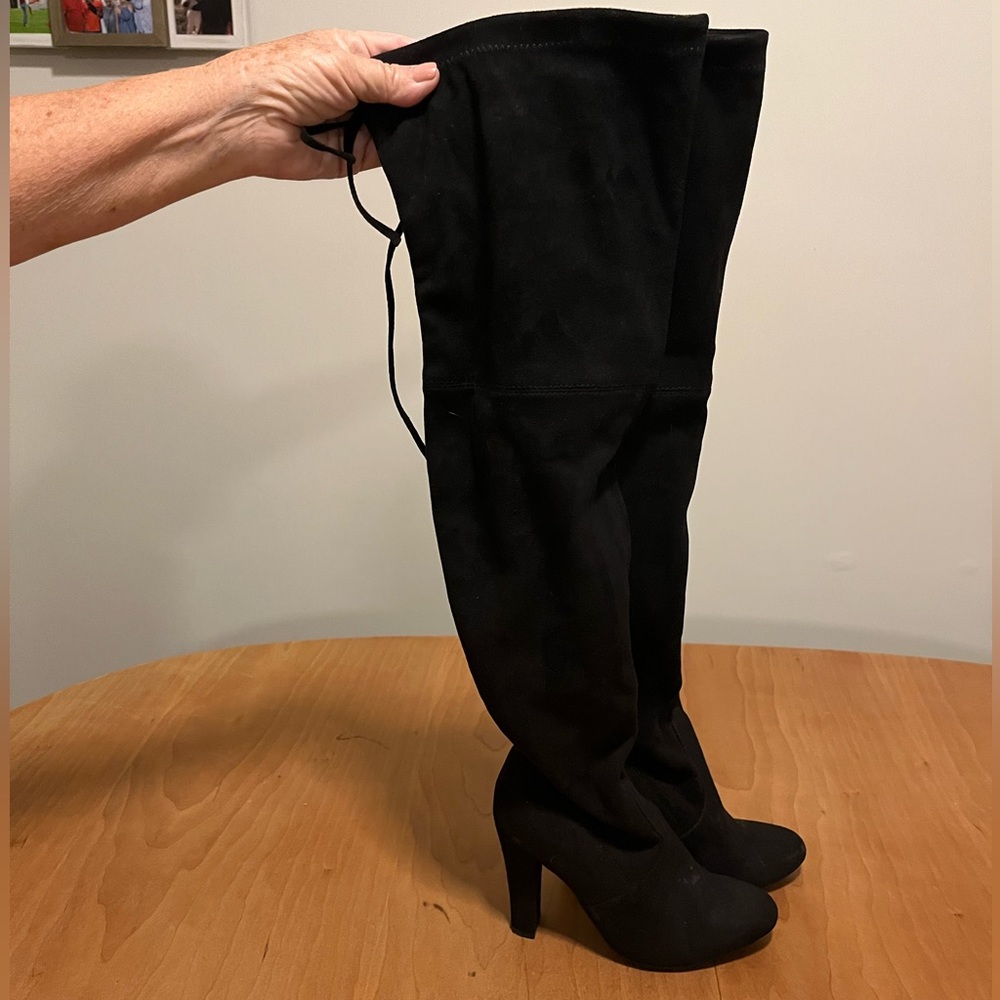 Steve Madden over-the-knee sexy black suede boot sz 6.5